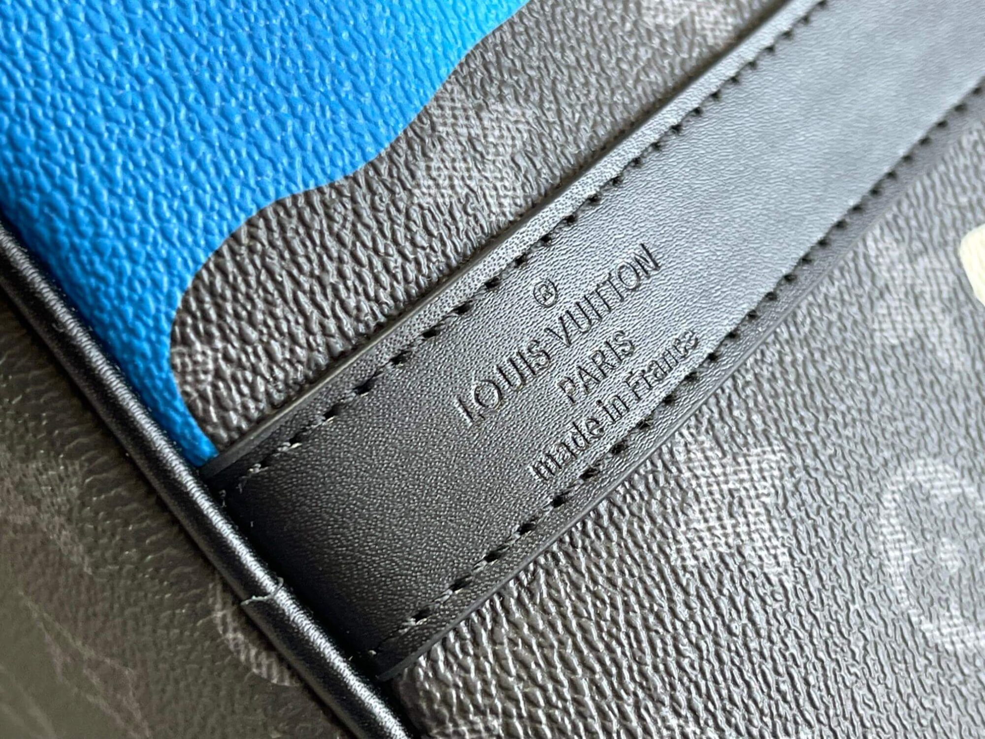 Louis Vuitton LV Monogram Eclipse Canvas Keepall 45 Travel Shoulder HandBag M46356 Black / Blue - Image 8