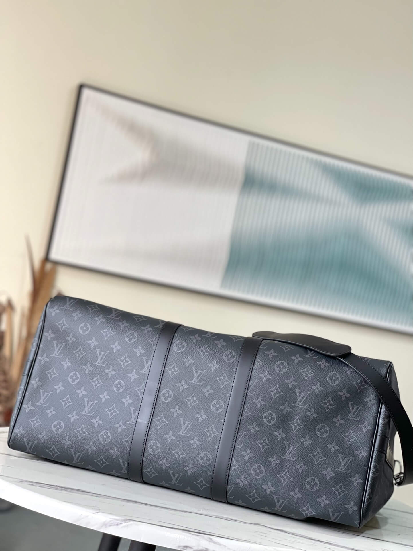 Louis Vuitton LV Monogram - Monogram Eclipse Canvas Keepall Bandouliere 45 M41418 M40569 - 50 M41416 M14202 - 55 M41414 M40605 Travel Bag Brown - Black - Image 54