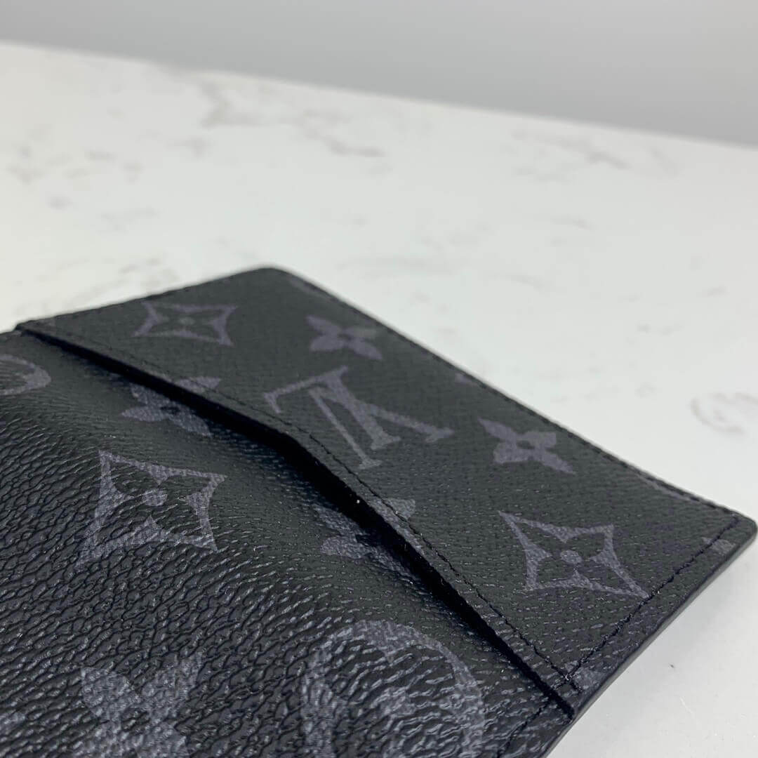 Louis Vuitton LV Monogram Eclipse Canvas Pocket Organizer Wallet M61696 Black - Image 5