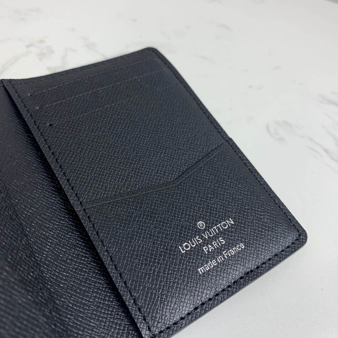 Louis Vuitton LV Monogram Eclipse Canvas Pocket Organizer Wallet M61696 Black - Image 3