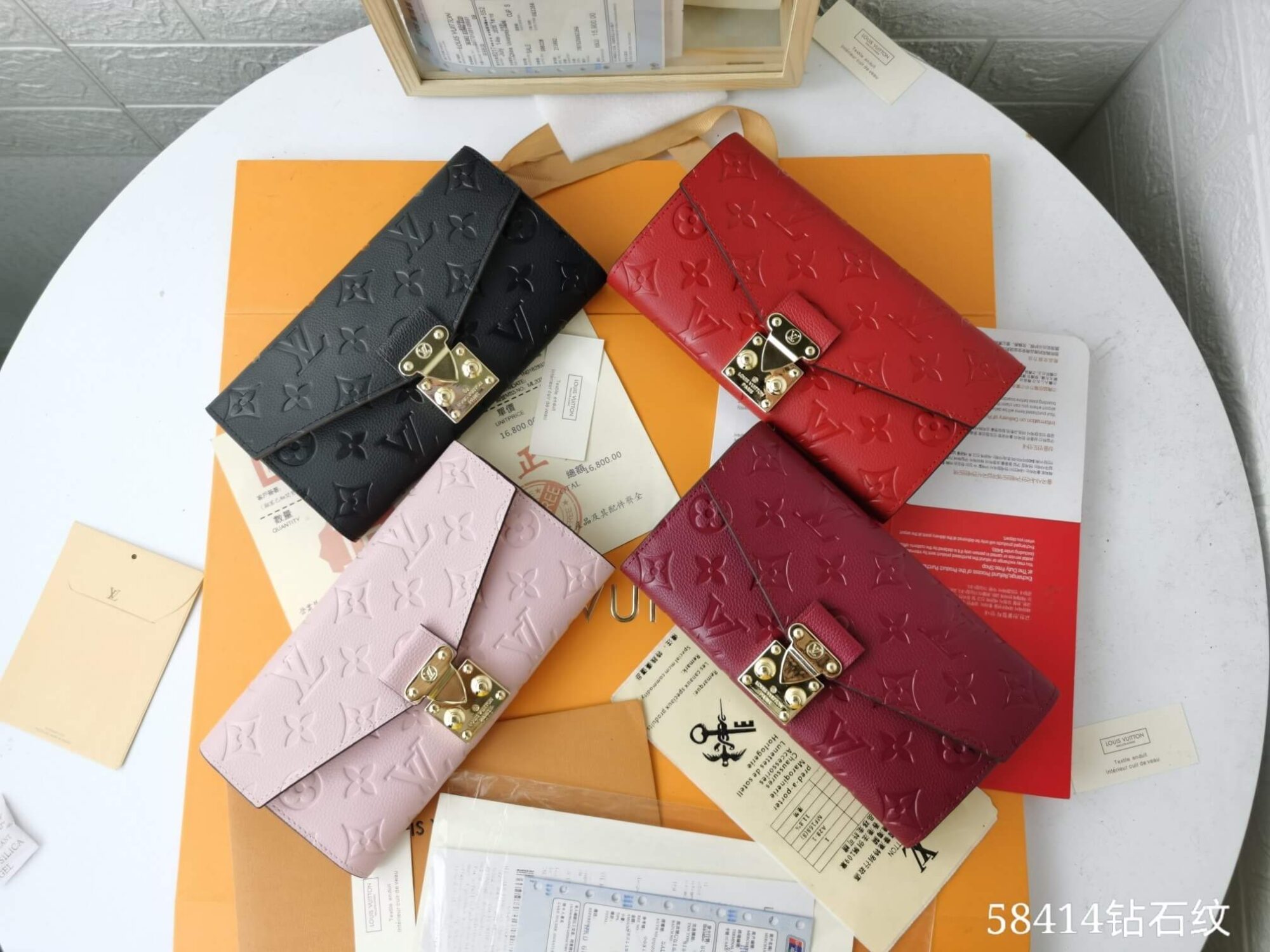 Louis Vuitton LV Monogram Empreinte Metis Wallet M62459 Black - Red - Pink - Fuchsia Pink