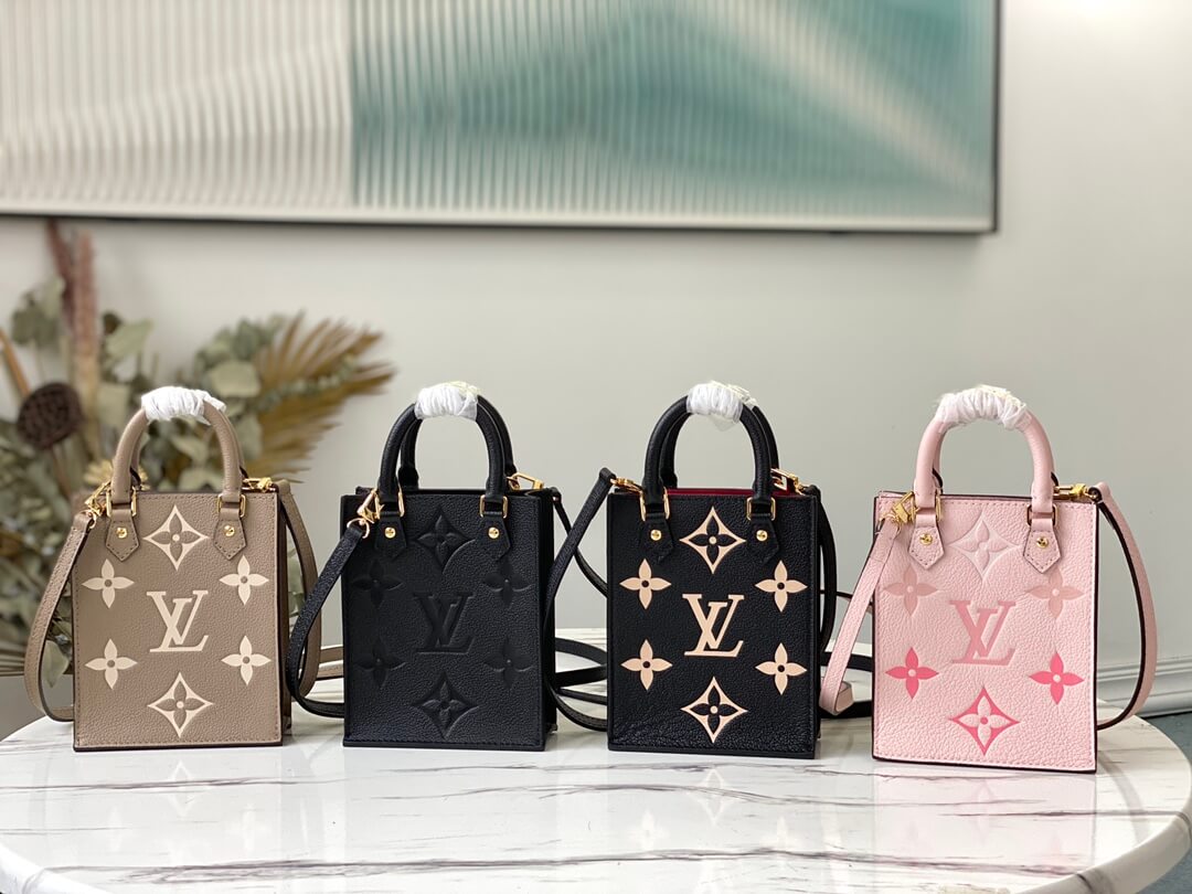 Louis Vuitton LV Monogram Empreinte Petit Sac Plat Shoulder Crossbody handbag Black - Black Beige - Gray Turtledove Beige - Pink - M80449 Cream Yellow - Light Pink - Haze Blue | Purple