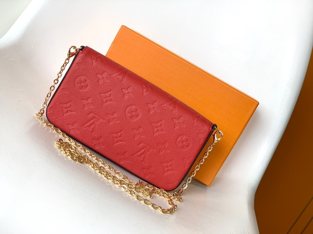 Louis Vuitton LV Monogram Empreinte Pochette Félicie Chain Wallet M82477 Black M63700 Red M82363 Cream M83589 Beige M82609 Navy Blue M64099 Marine Blue - Image 12