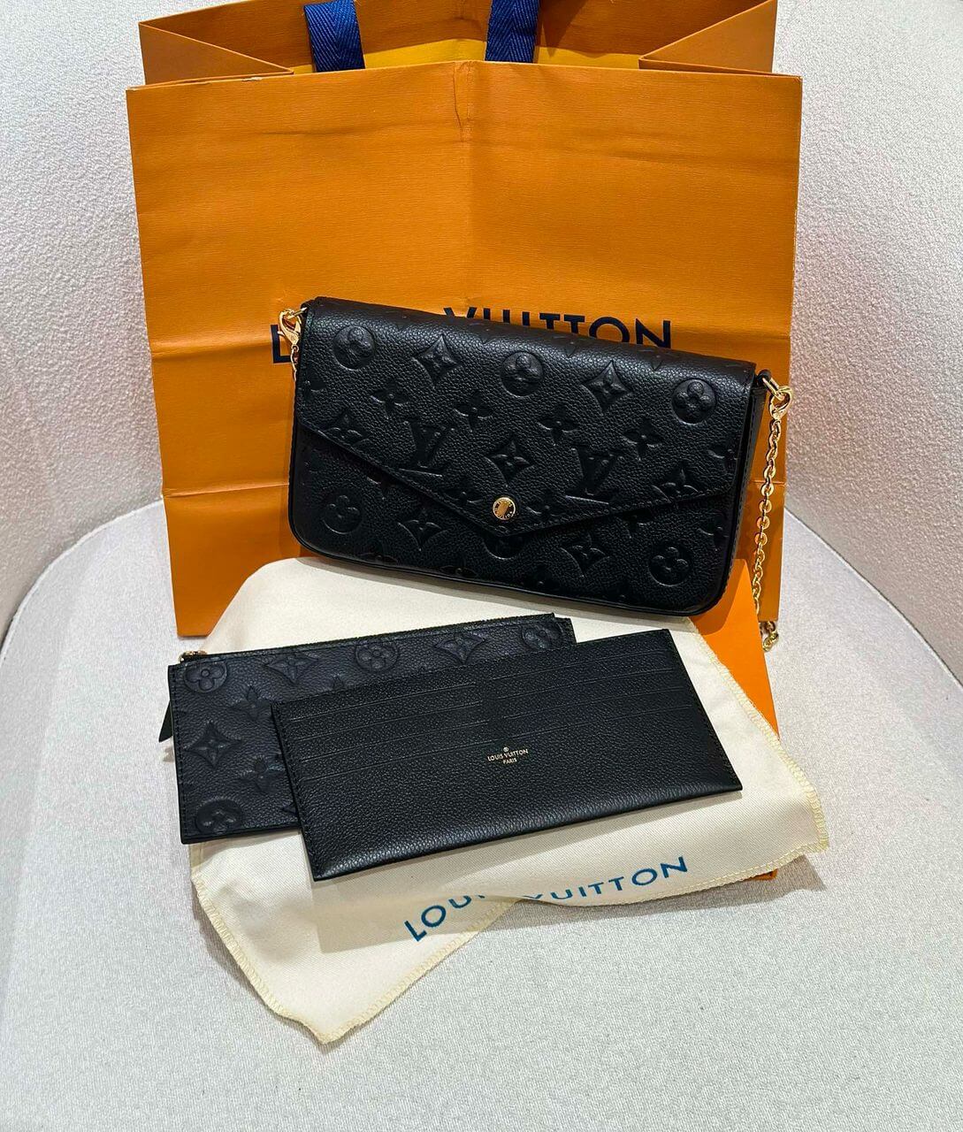 Louis Vuitton LV Monogram Empreinte Pochette Félicie Chain Wallet M82477 Black M63700 Red M82363 Cream M83589 Beige M82609 Navy Blue M64099 Marine Blue - Image 3