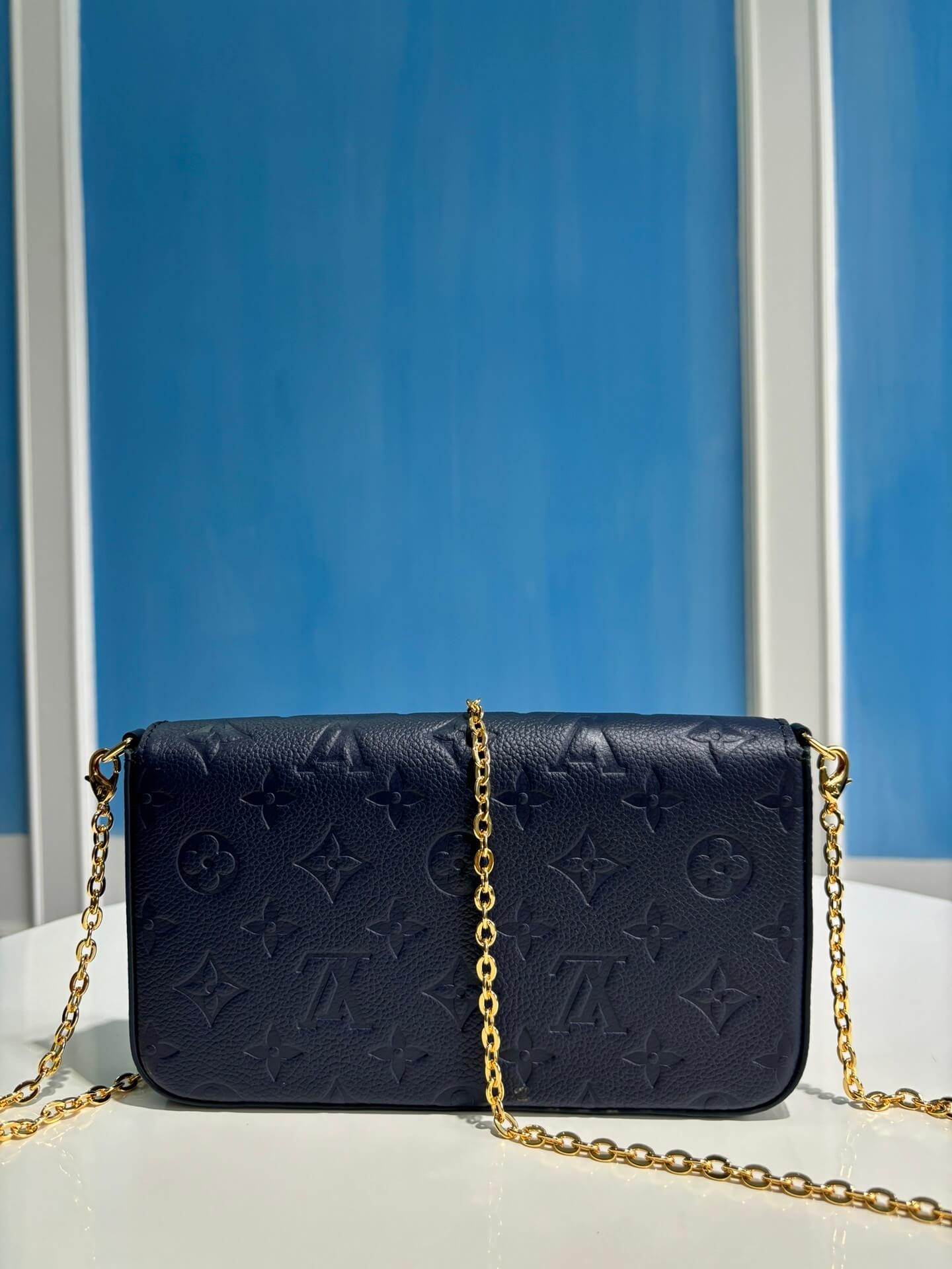 Louis Vuitton LV Monogram Empreinte Pochette Félicie Chain Wallet M82477 Black M63700 Red M82363 Cream M83589 Beige M82609 Navy Blue M64099 Marine Blue - Image 40