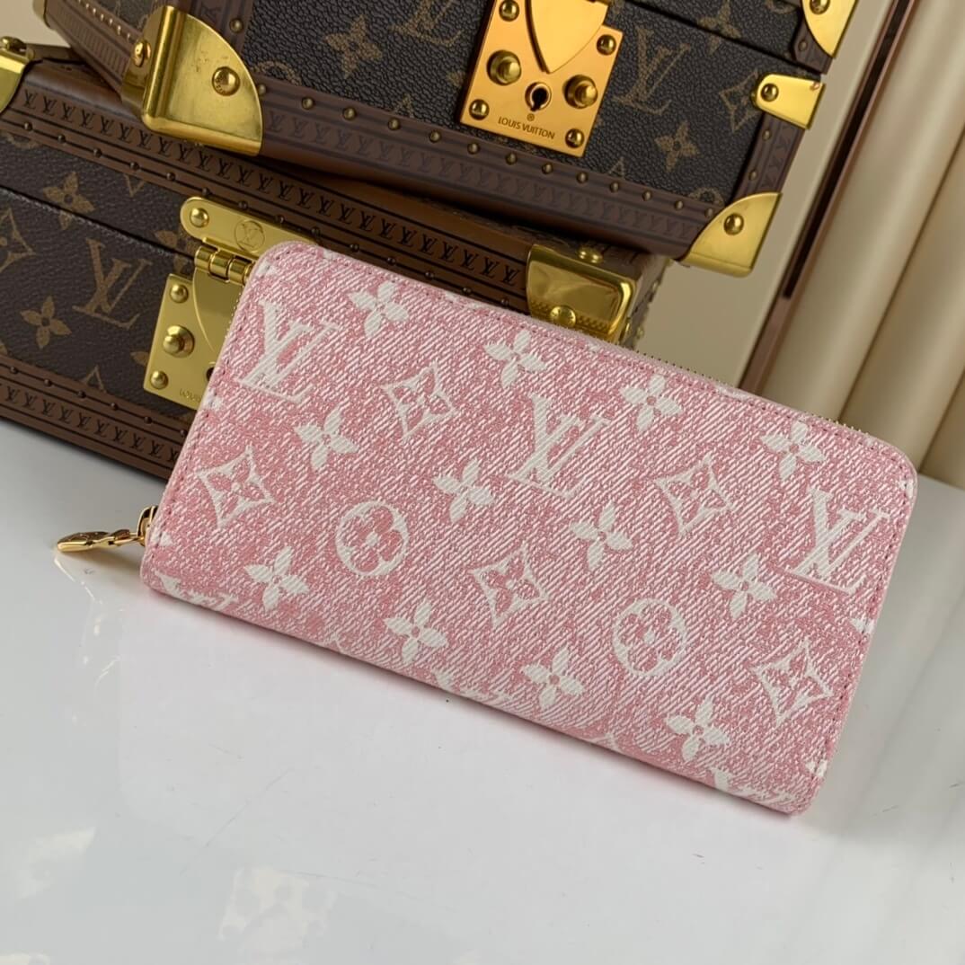 Louis Vuitton LV Monogram Jacquard Denim Zippy Wallet M81182 Pink M81226 Navy Blue