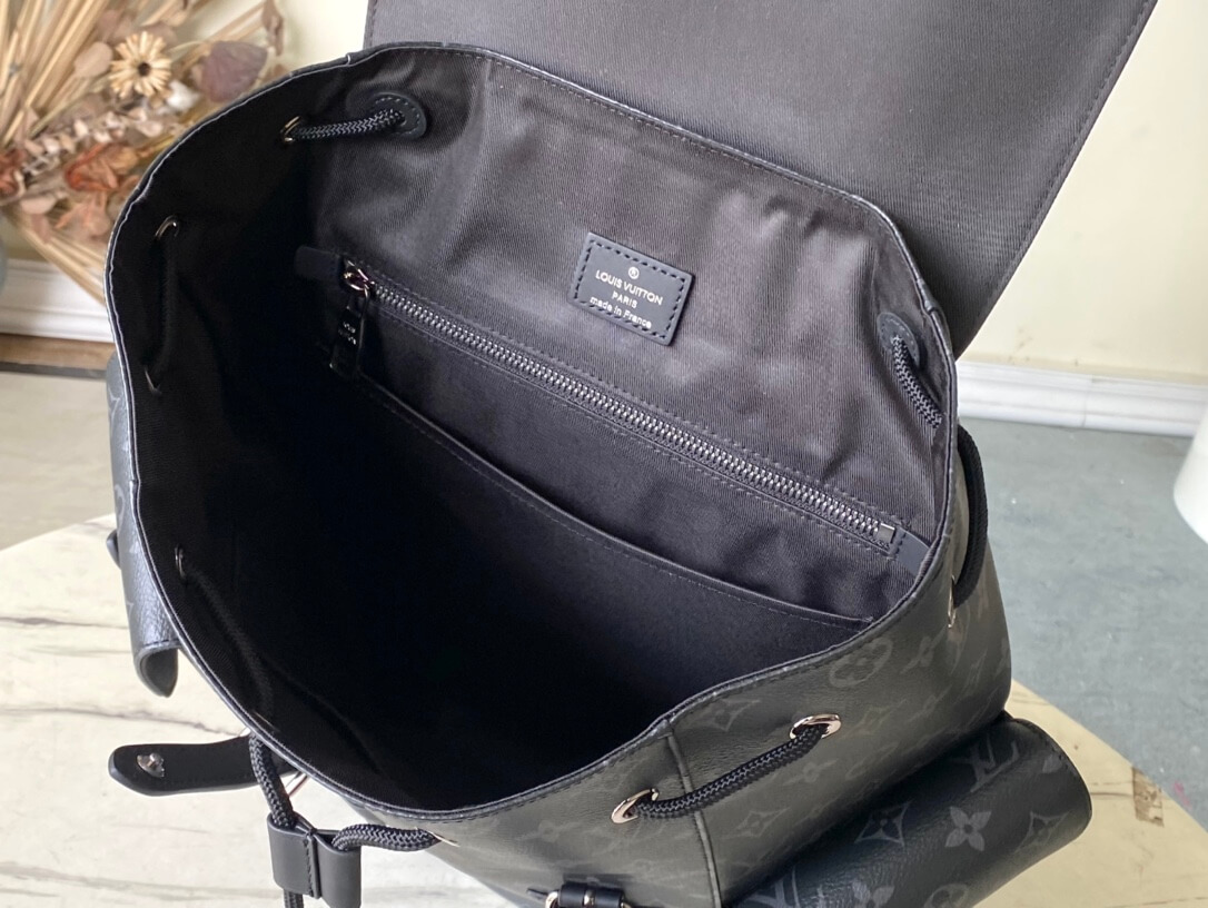 Louis Vuitton LV Monogram Macassar - Monogram Eclipse Canvas Christopher Backpack MM Bag M43735 Brown - Black - Image 14