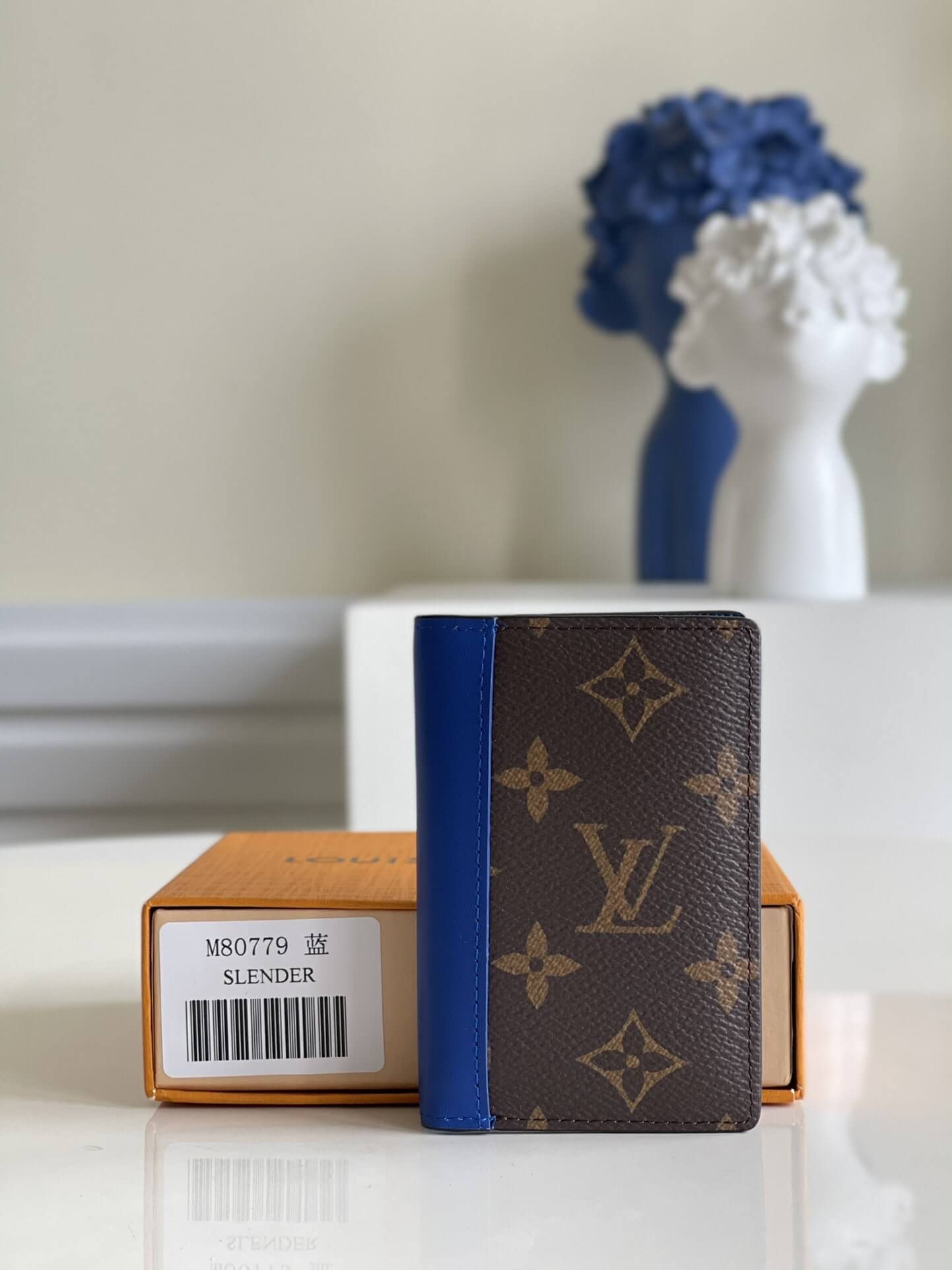 Louis Vuitton LV Monogram Macassar Canvas Pocket Organizer Wallet M80778 Blue M80779 Yellow M60111 Black M81535 Purple M81536 Green M82547 Orange