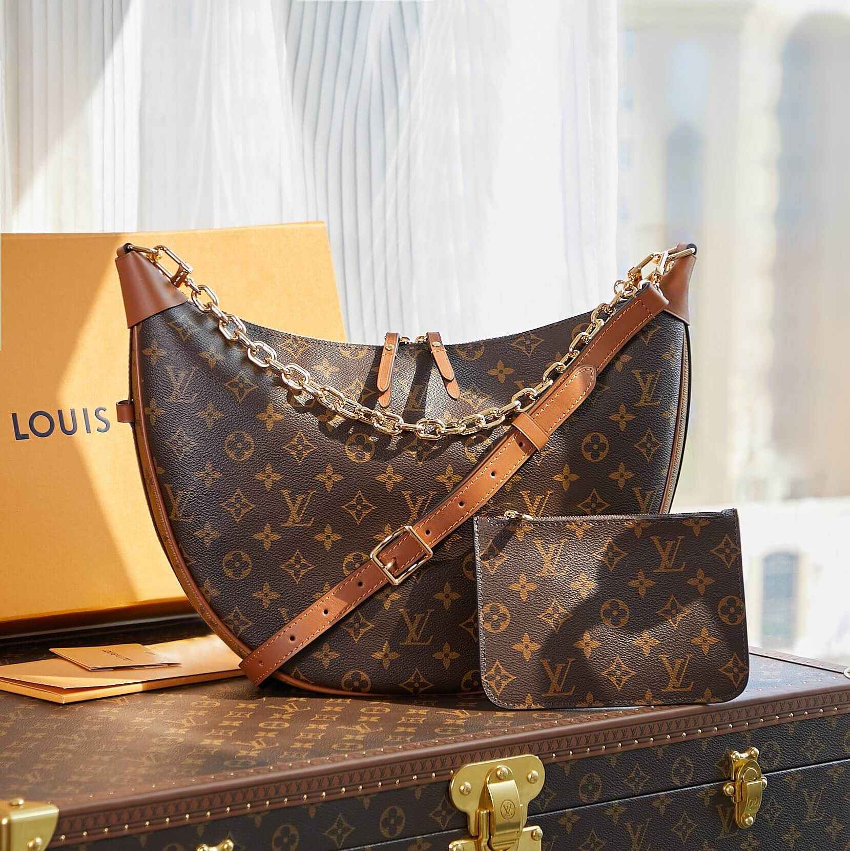 Louis Vuitton LV Monogram Medieval Moon Shoulder Bag M46311 Brown