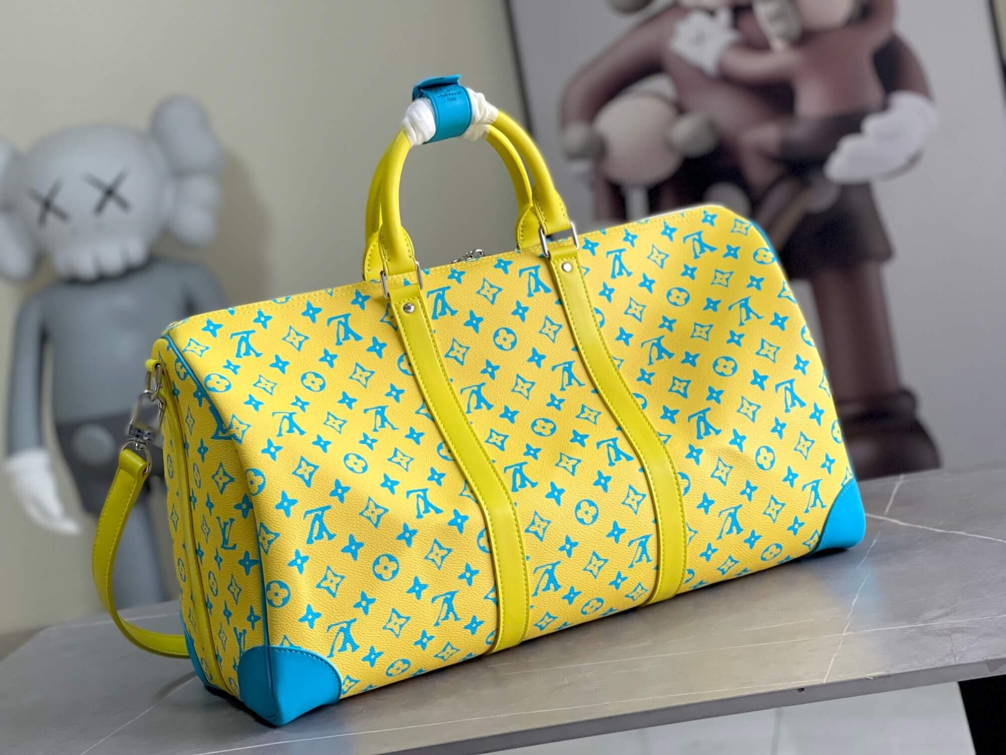Louis Vuitton LV Monogram Playground canvas Keepall Bandouliere 50 Travel Shoulder Bag M21869 Yellow - Image 2