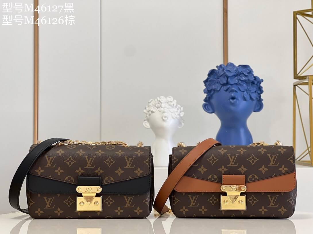 Louis Vuitton LV Monogram Pochette Métis Marceau chain Shoulder Handbag M46126 Black M46127 Caramel Brown