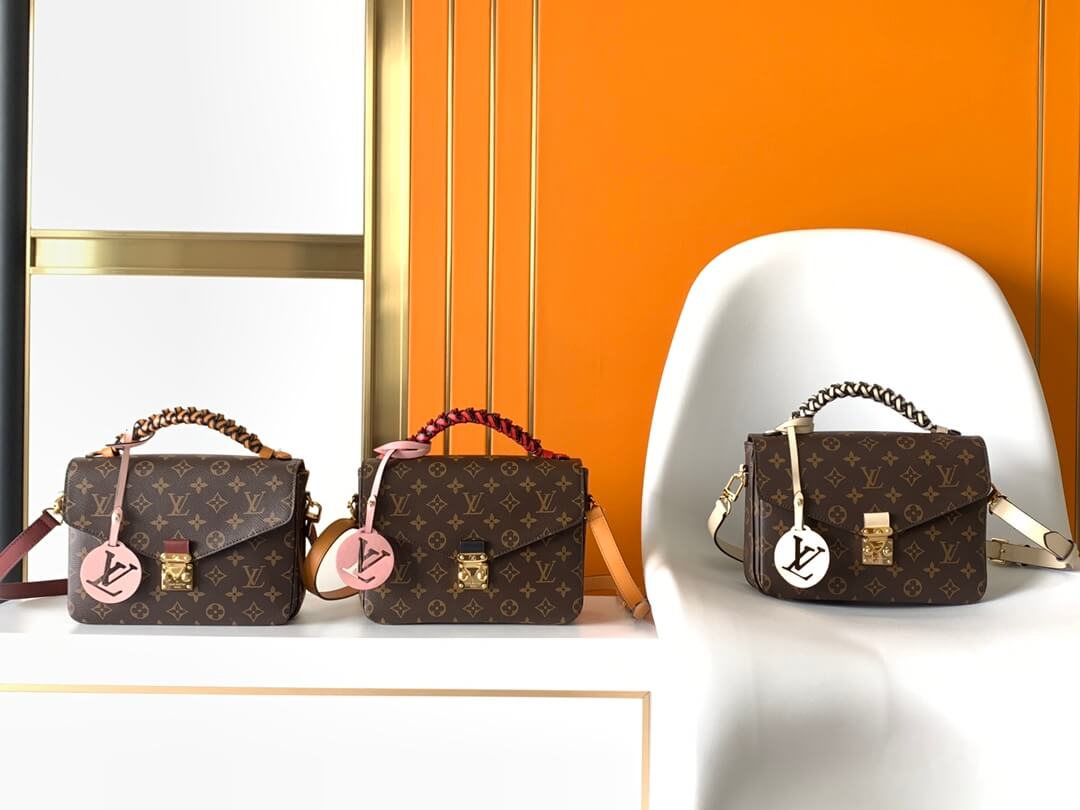 Louis Vuitton LV Monogram Pochette Metis Messenger Shoulder Handbag M43984 Brown Red M44668 Brown Orange - Brown Black