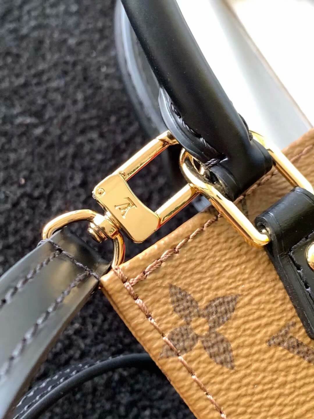 Louis Vuitton LV Monogram Reverse Canvas Petit Sac Plat Bag M69442 Caramel Brown - Image 6