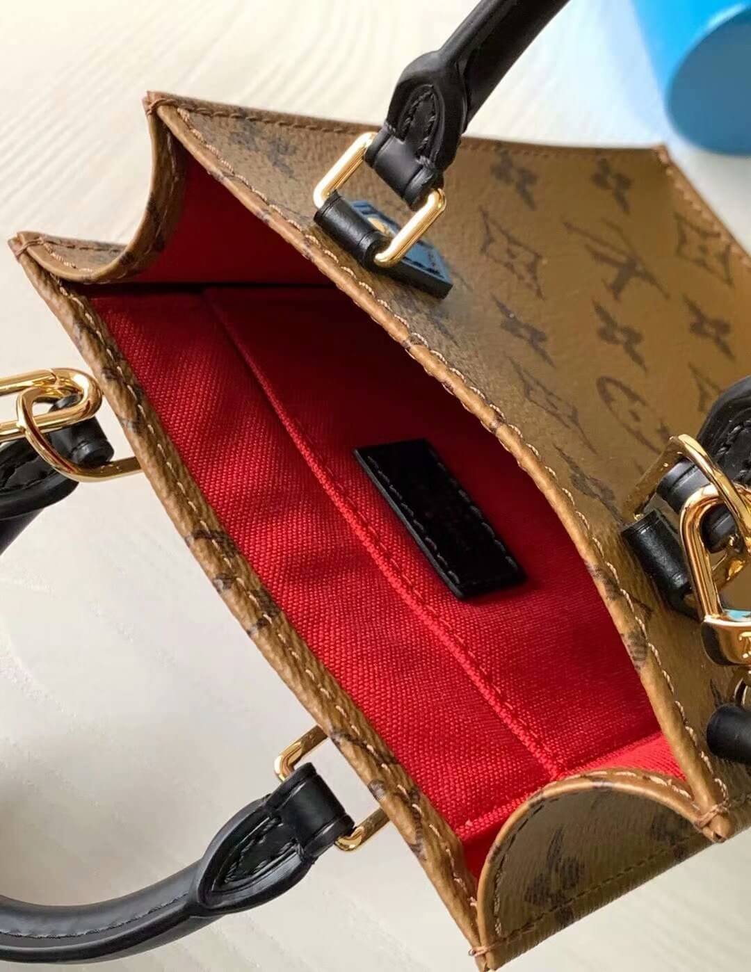 Louis Vuitton LV Monogram Reverse Canvas Petit Sac Plat Bag M69442 Caramel Brown - Image 4