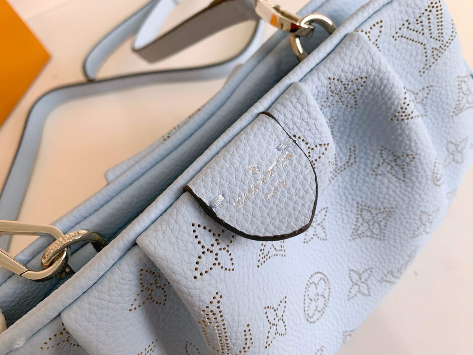 Louis Vuitton LV Monogram Scala mini Pouch Mahina Shoulder Crossbody Bag M80094 Green M80093 Black M80092 Pink - Blue - Image 32