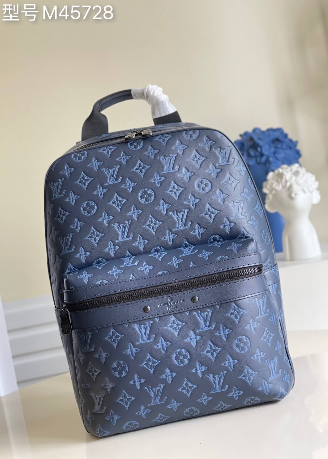Louis Vuitton LV Monogram Shadow SPRINTER Backpack Bag M45728 Navy Blue