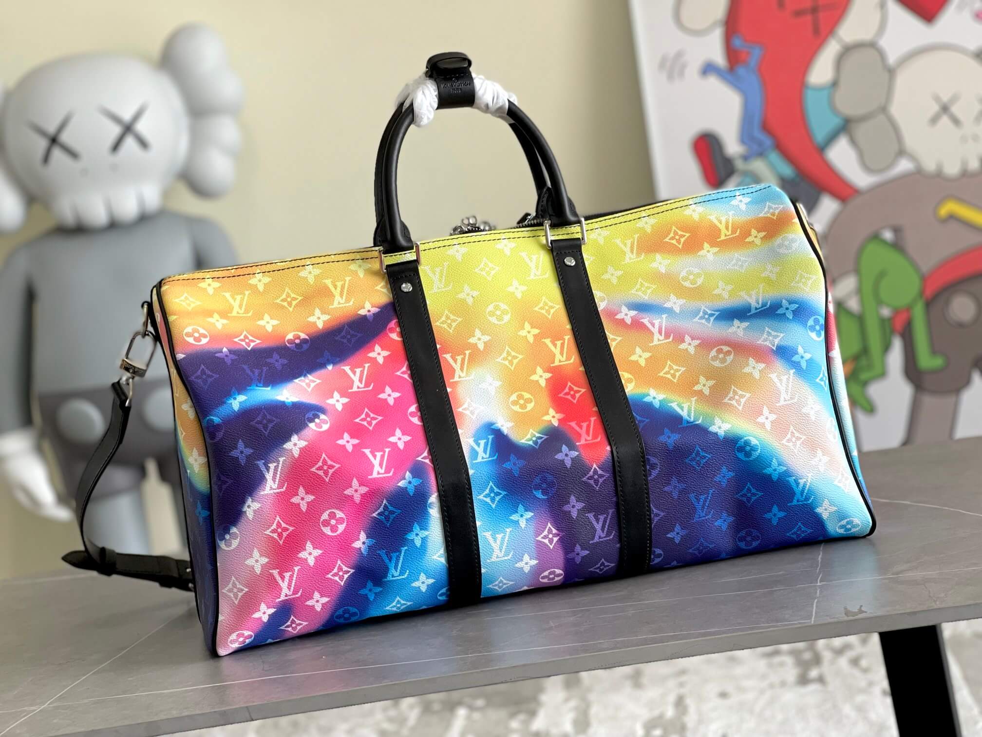 Louis Vuitton LV Monogram Sunset canvas Keepall Bandoulière 50 Travel Bag M45942 Multicolor - Image 2