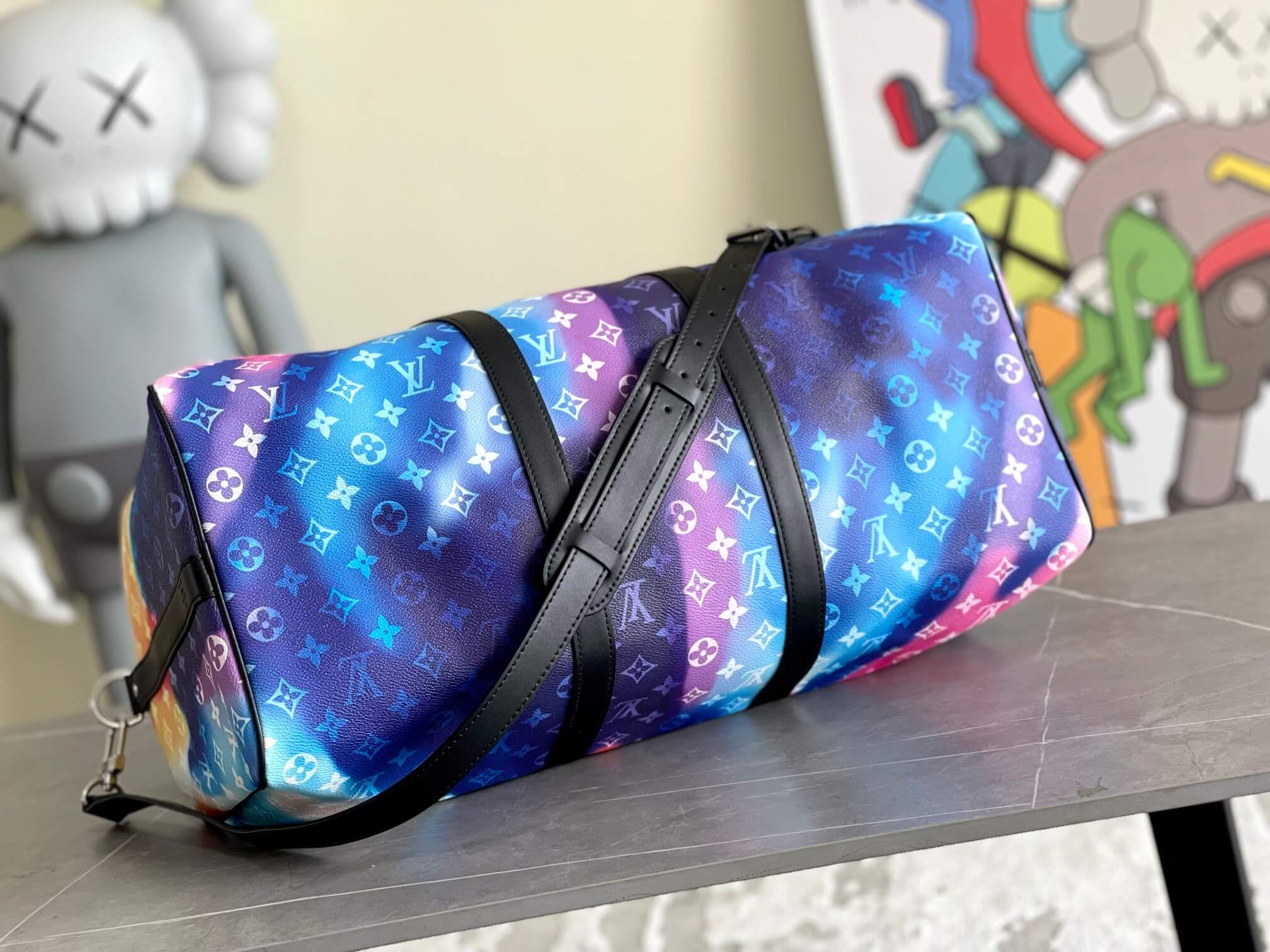 Louis Vuitton LV Monogram Sunset canvas Keepall Bandoulière 50 Travel Bag M45942 Multicolor - Image 9