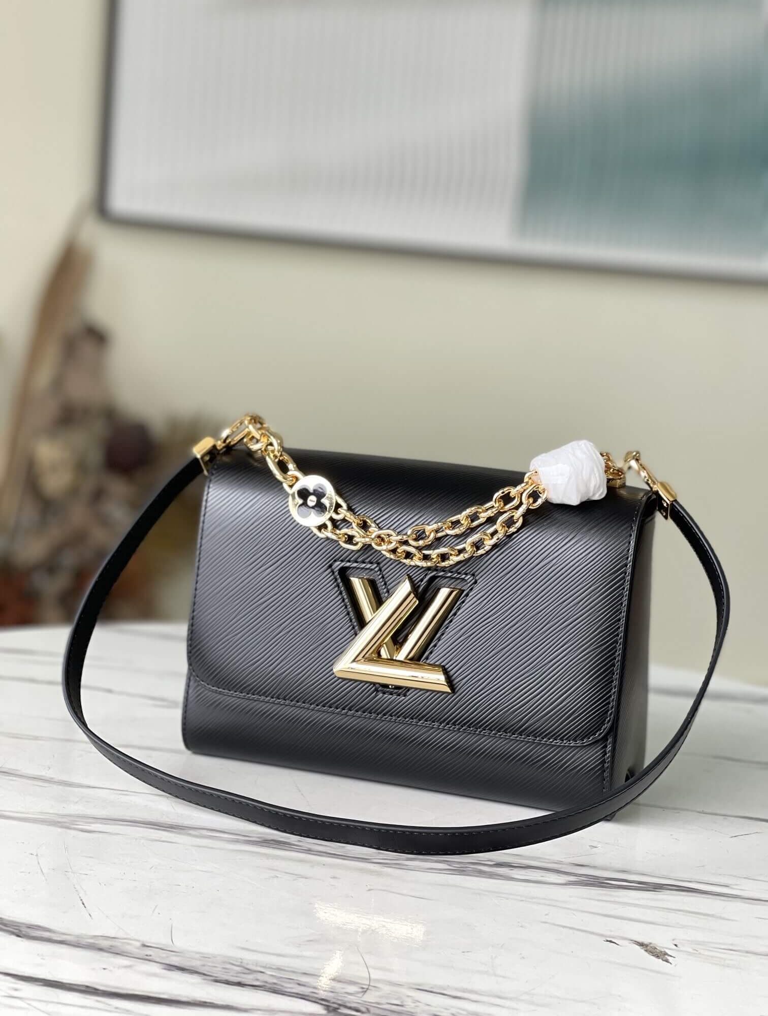Louis Vuitton LV Monogram Small Twist Handbag M59402 Black M59403 Cream M59405 Pink M59627 Sky Blue M21649 Green