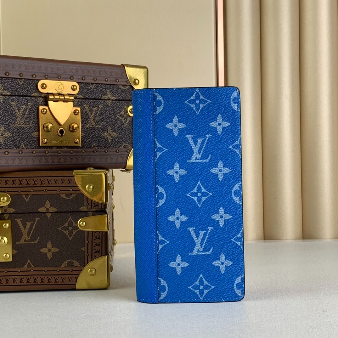 Louis Vuitton LV Monogram canvas Brazza Wallet M30889 Blue - White - Orange - Green