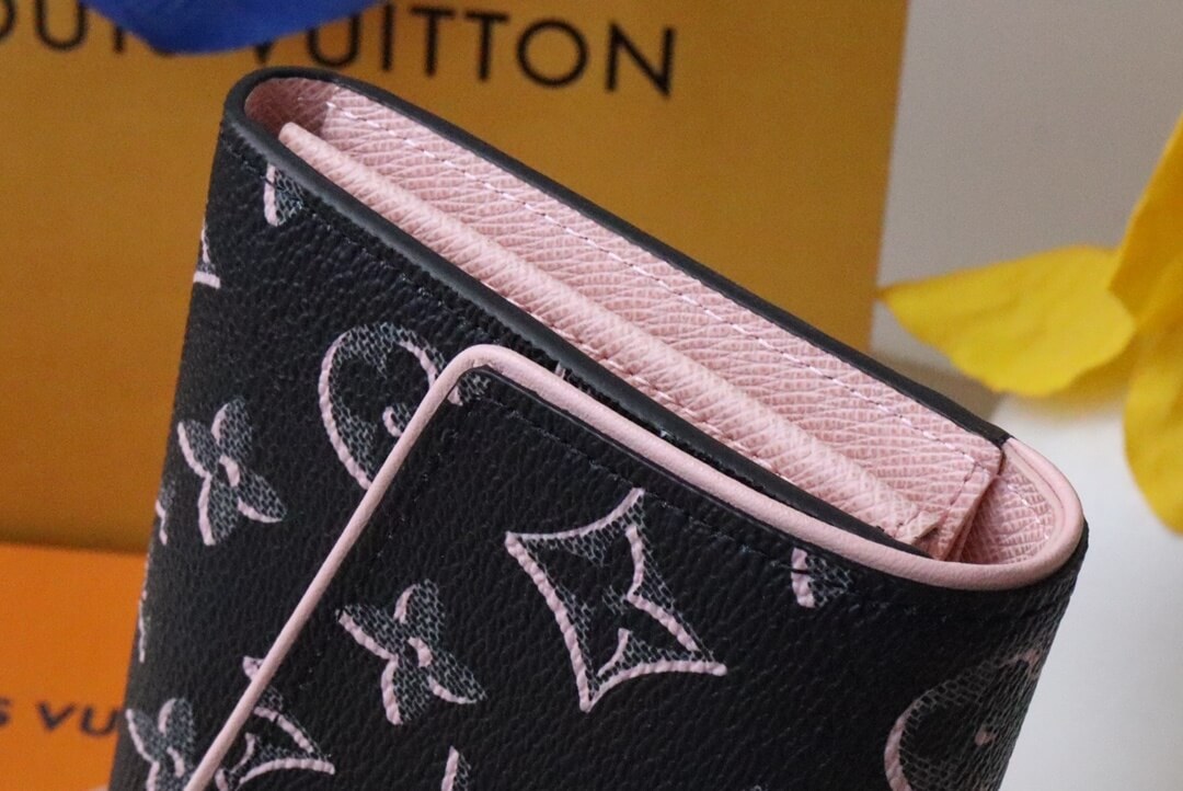 Louis Vuitton LV Monogram canvas Clemence Sarah wallet M81477 Black / Pink - Image 7