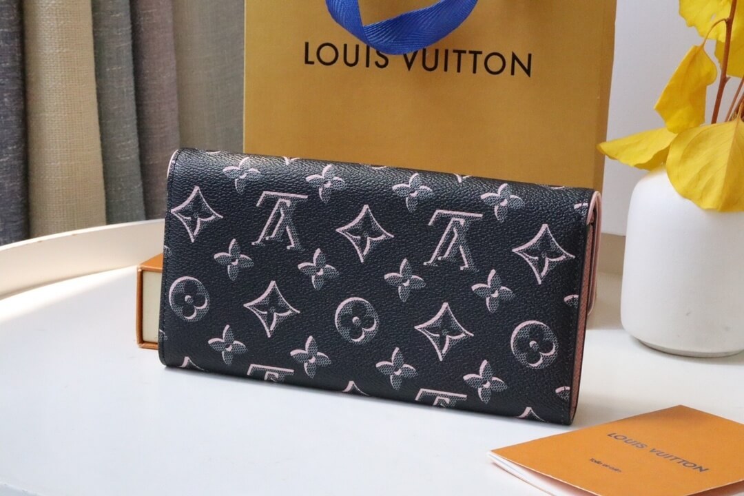 Louis Vuitton LV Monogram canvas Clemence Sarah wallet M81477 Black / Pink - Image 3