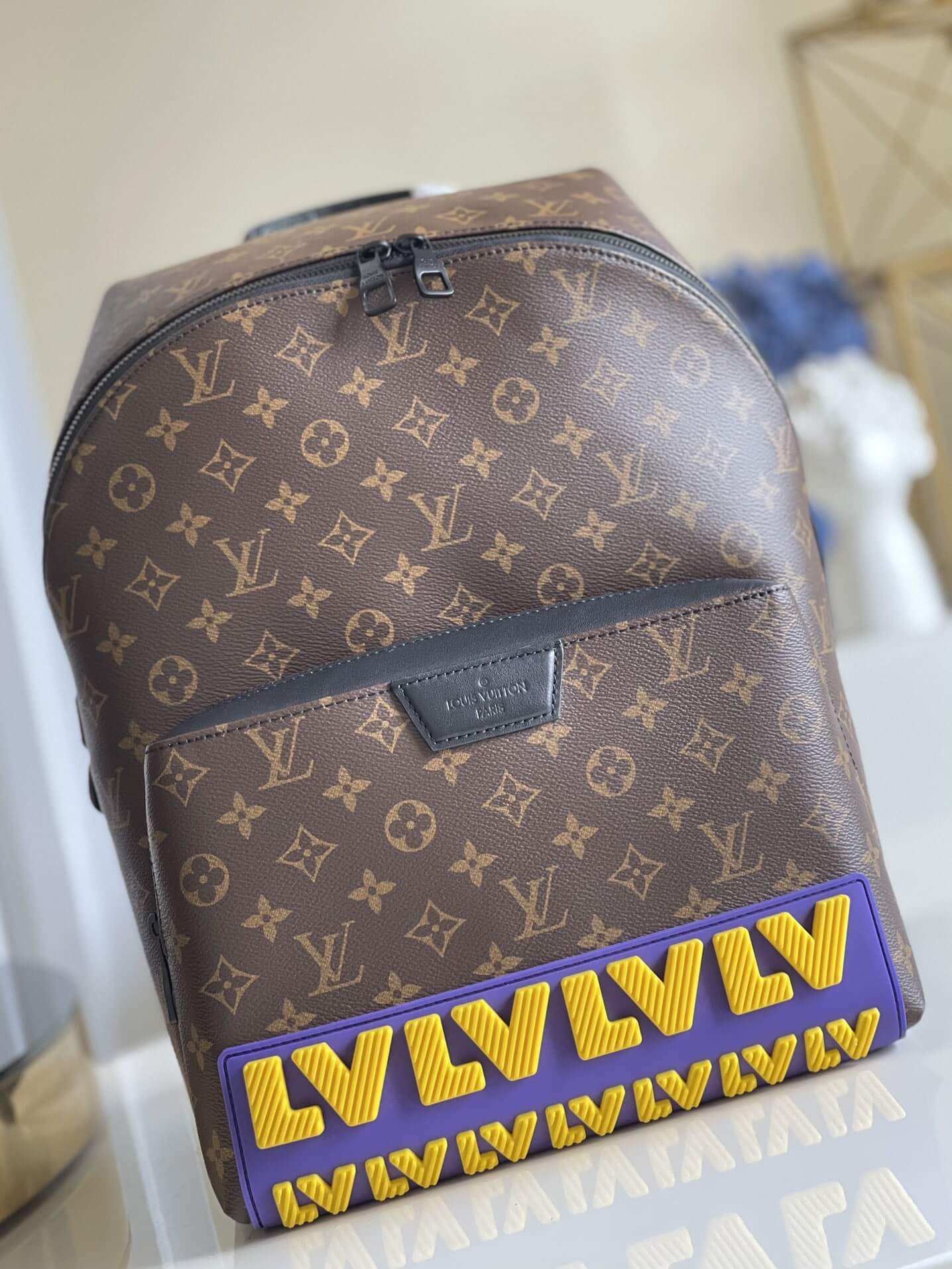 Louis Vuitton LV Monogram canvas Discovery Backpack Bag M57965 Brown / Yellow