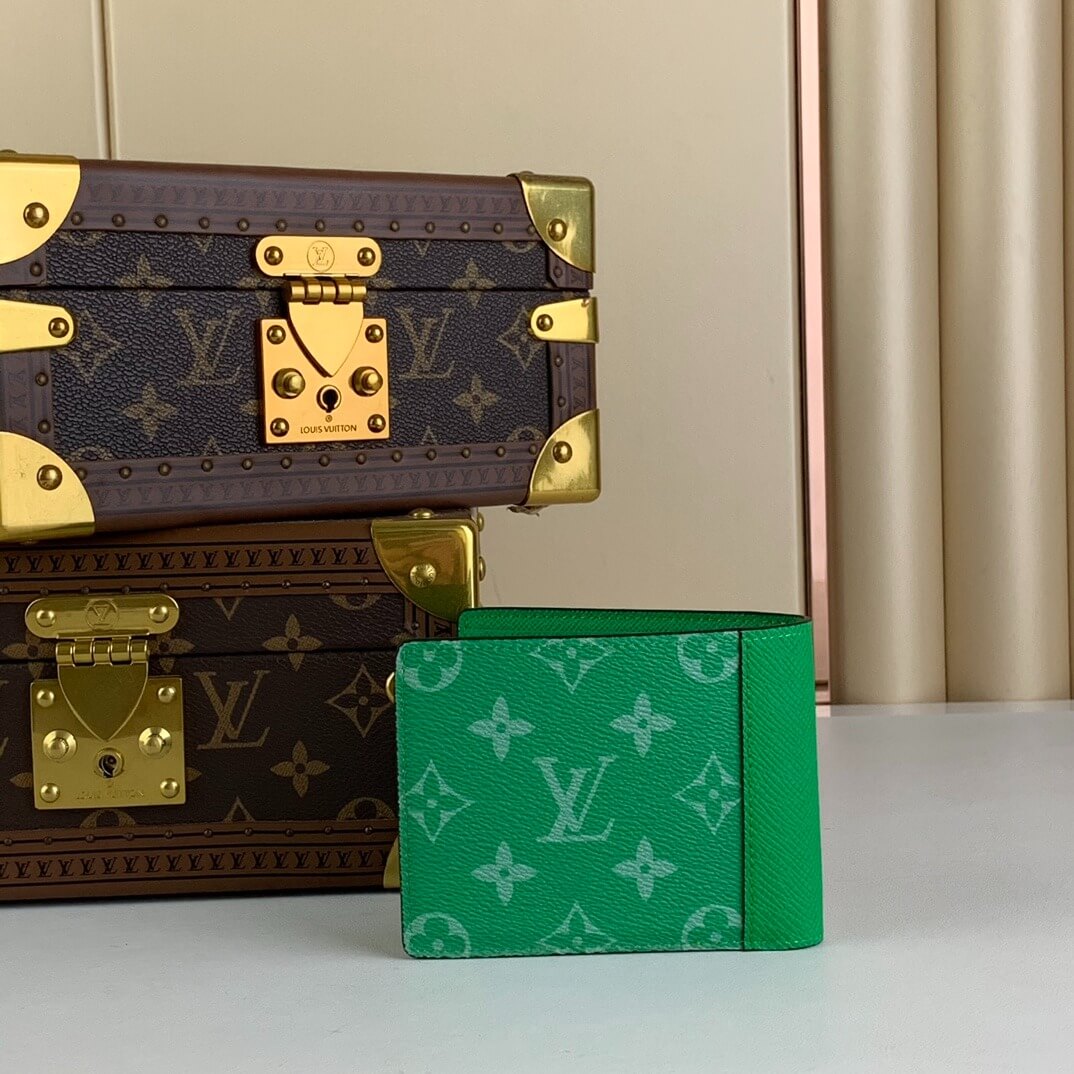 Louis Vuitton LV Monogram canvas Taigarama Multiple Wallet M30995 Orange - Green - Blue - Image 27