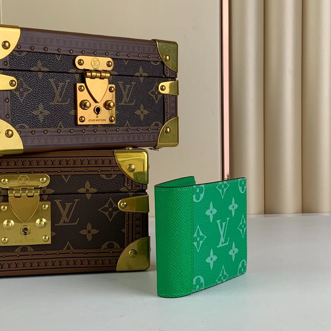 Louis Vuitton LV Monogram canvas Taigarama Multiple Wallet M30995 Orange - Green - Blue - Image 24