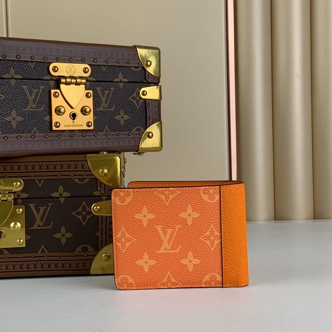 Louis Vuitton LV Monogram canvas Taigarama Multiple Wallet M30995 Orange - Green - Blue - Image 9