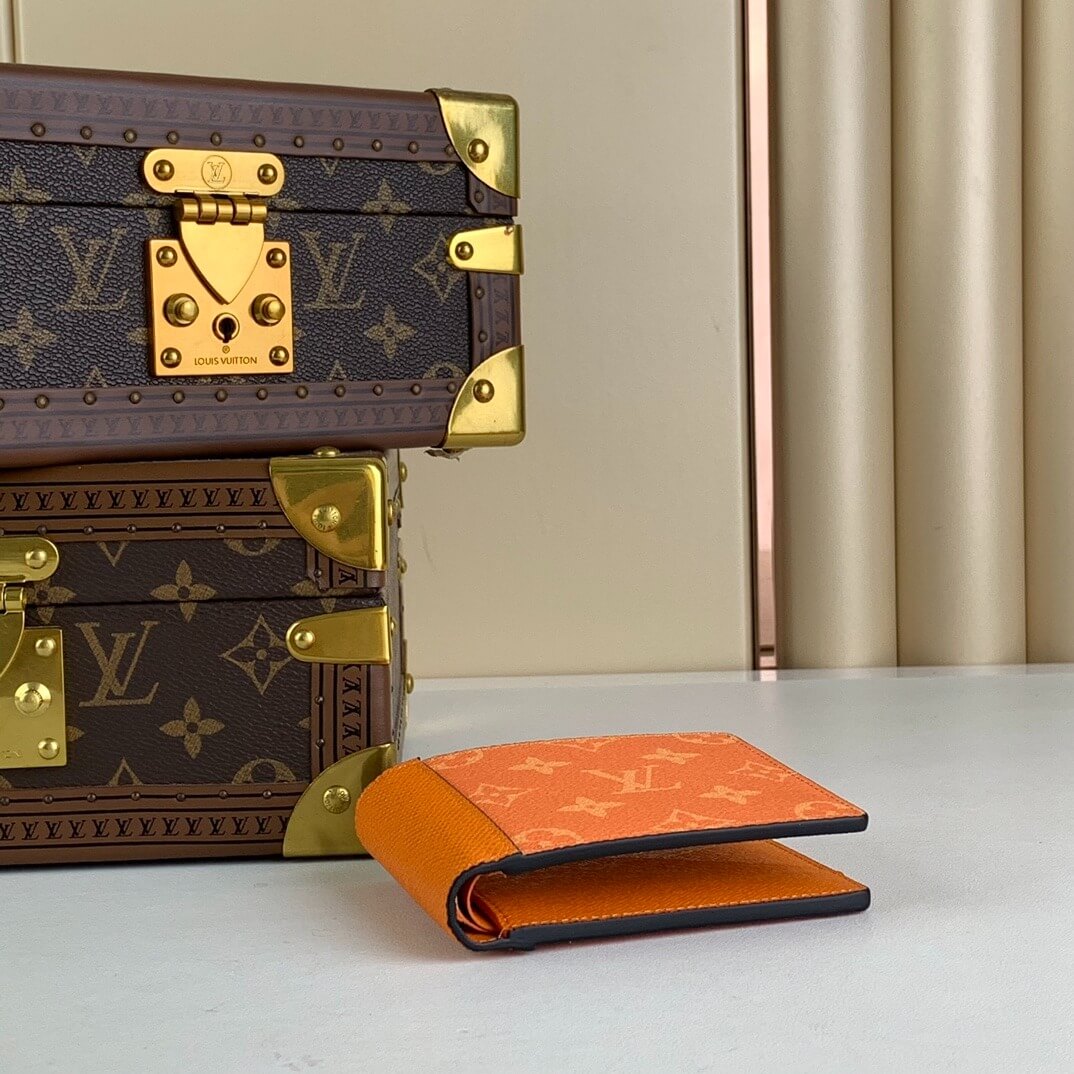 Louis Vuitton LV Monogram canvas Taigarama Multiple Wallet M30995 Orange - Green - Blue - Image 6