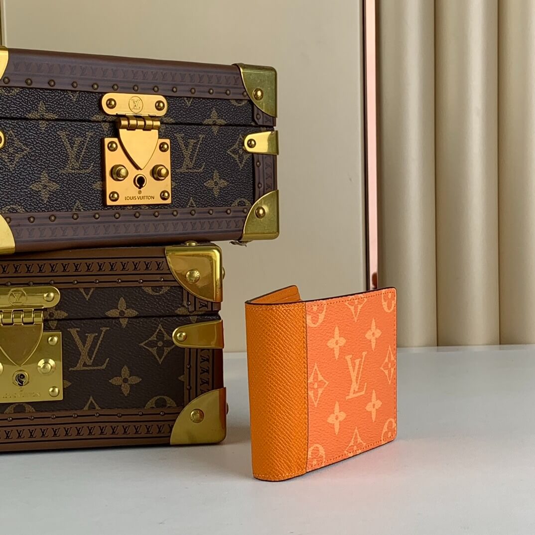 Louis Vuitton LV Monogram canvas Taigarama Multiple Wallet M30995 Orange - Green - Blue - Image 7