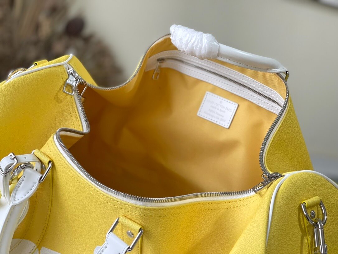 Louis Vuitton LV Monogram coated canvas Keepall Bandouliere 55 Travel Bag M58748 Yellow - Image 3