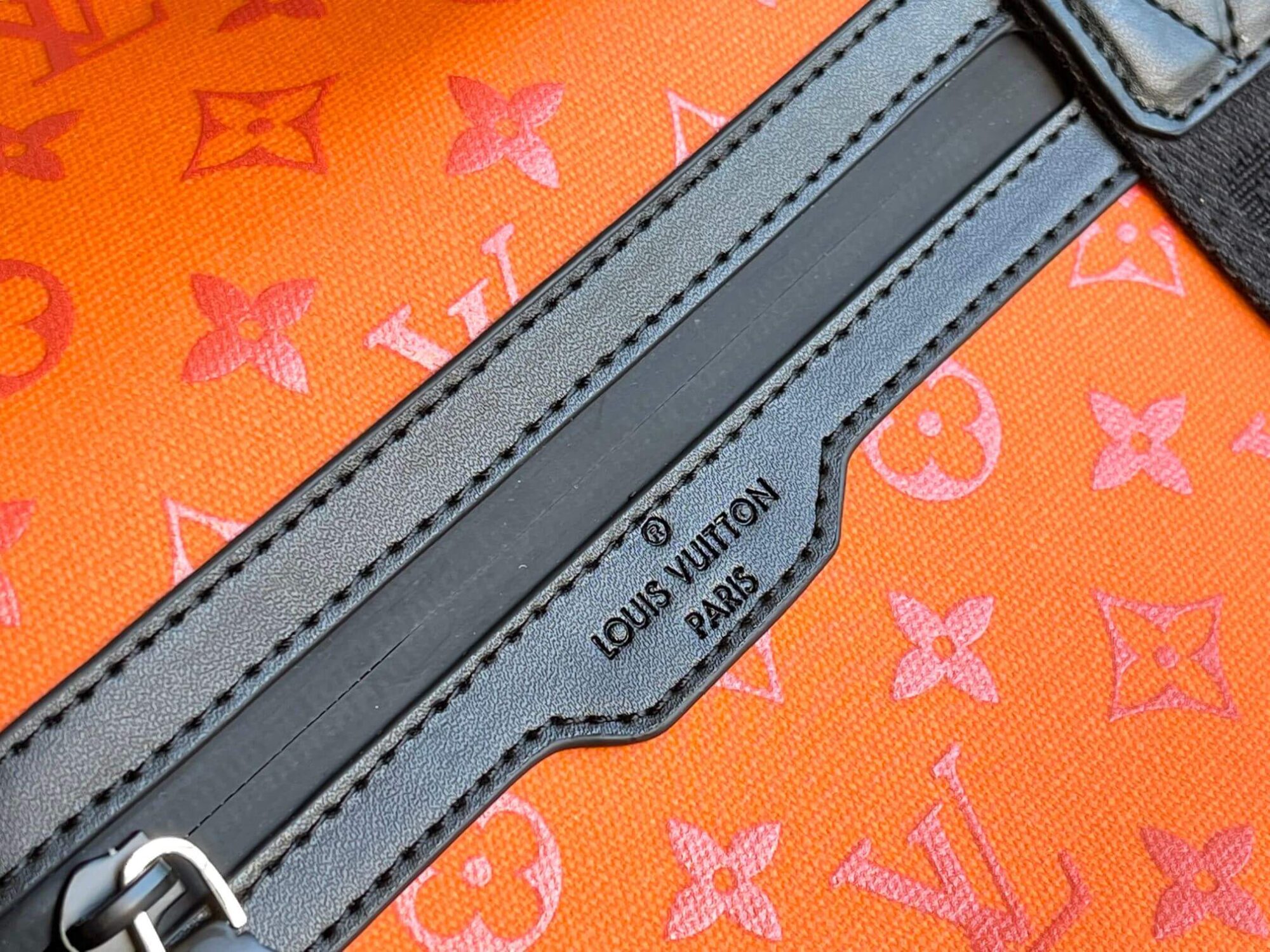 Louis Vuitton LV NBA Monogram Storm coated canvas Basketball Keepall 55 Sport Travel Shoulder Bag M12724 Orange M23801 White - Image 6
