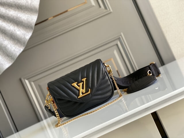 Louis Vuitton LV New Wave Multi-Pochette Shoulder Crossbody Bag M56461 Black M56466 White M56468 Pink M56471 Green Khaki
