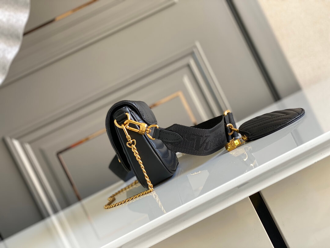 Louis Vuitton LV New Wave Multi-Pochette Shoulder Crossbody Bag M56461 Black M56466 White M56468 Pink M56471 Green Khaki - Image 4