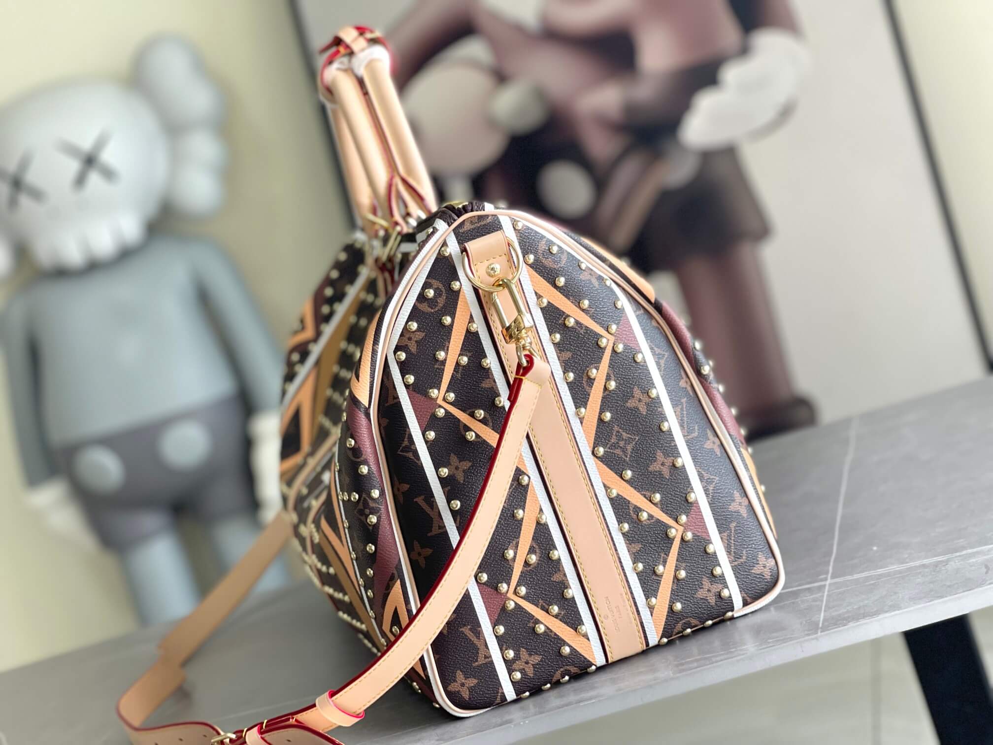 Louis Vuitton LV Parfleche coated canvas Keepall Taurillon Monogram Keepall Bandoulière 50 Travel Shoulder HandBag M11577 Brown - Image 4