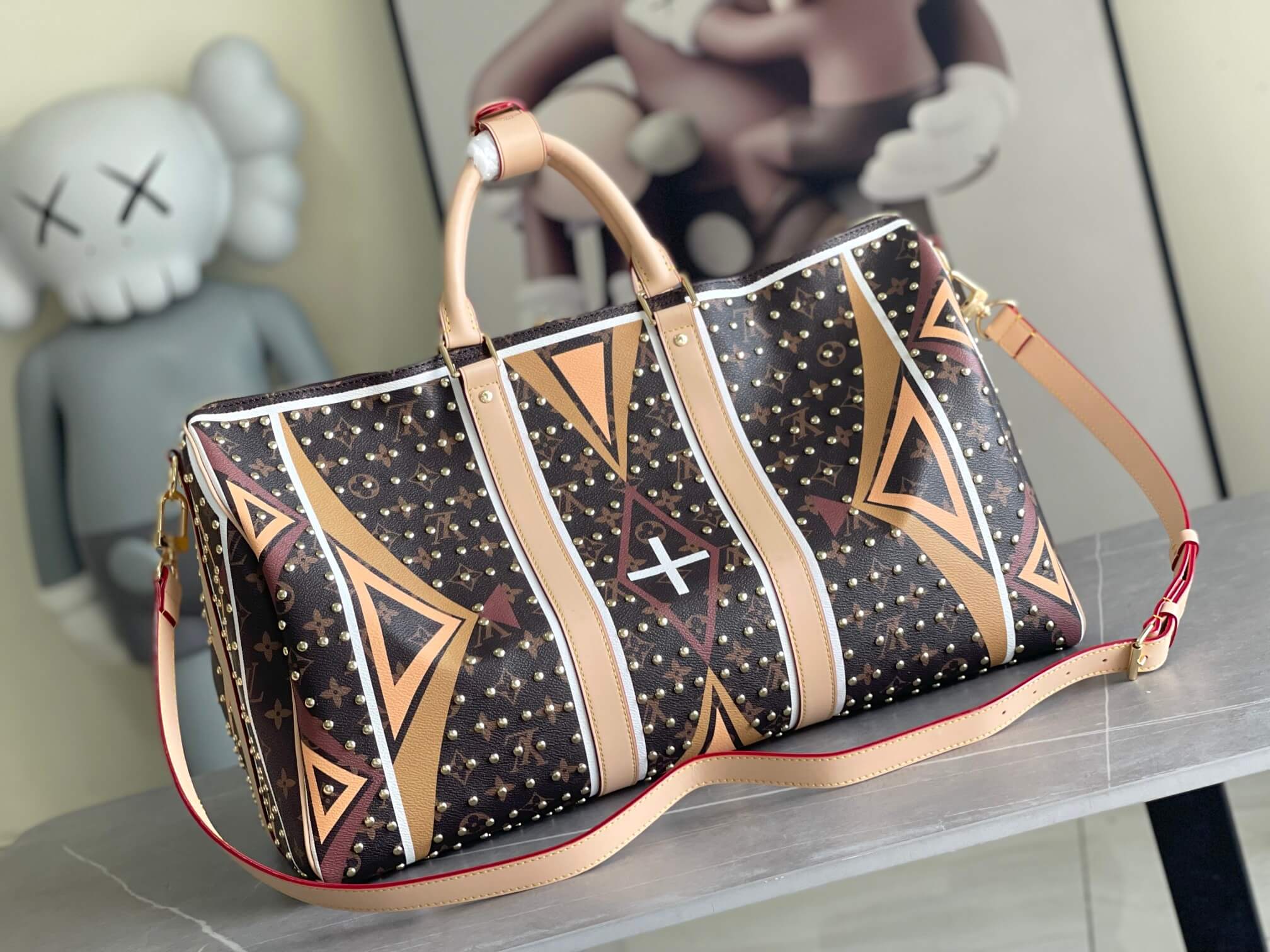 Louis Vuitton LV Parfleche coated canvas Keepall Taurillon Monogram Keepall Bandoulière 50 Travel Shoulder HandBag M11577 Brown - Image 2