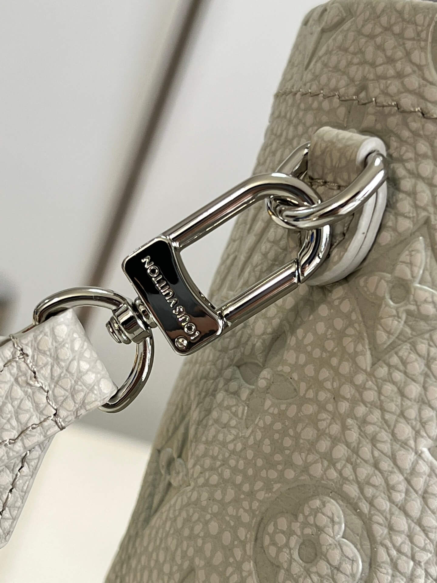 Louis Vuitton LV Taurillon Monogram Chalk Pouch Shoulder HandBag M81572 Gray - white - Image 15