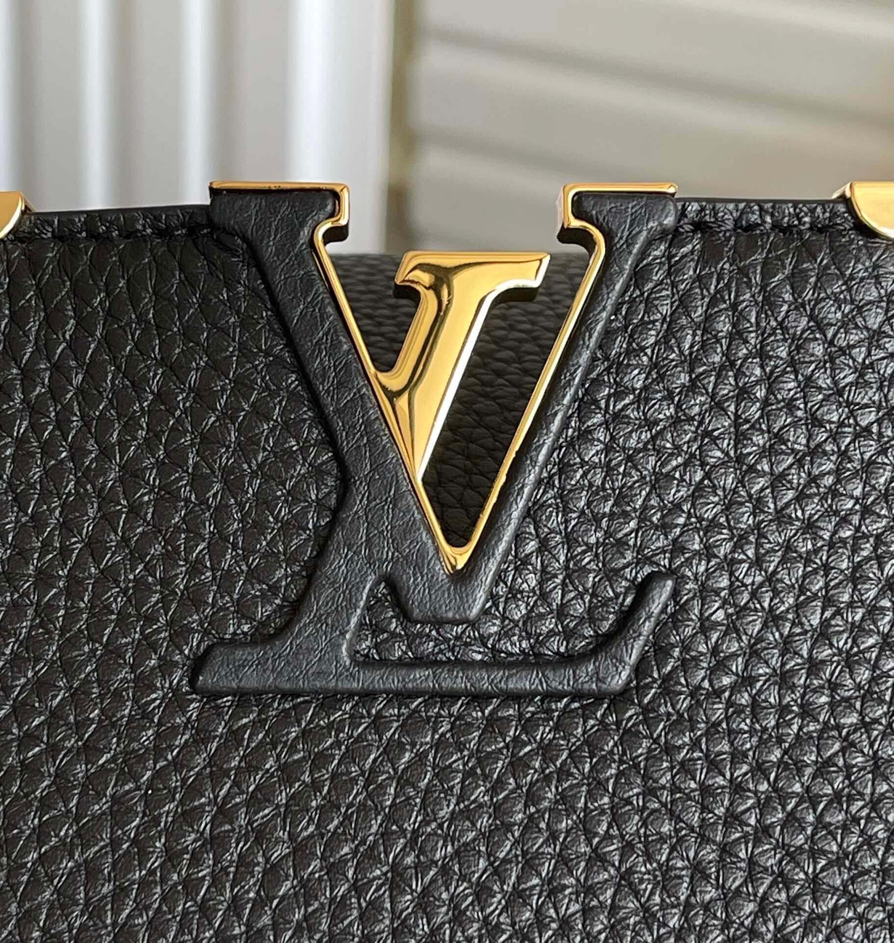 Louis Vuitton LV Taurillon leather Capucines Mini M56669 Medium M54663 Shoulder HandBag Black - Image 7