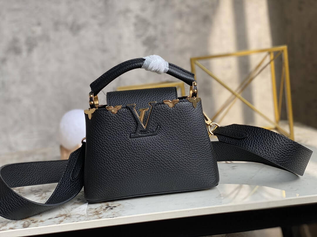 Louis Vuitton LV Taurillon leather Capucines Mini M56669 Medium M54663 Shoulder HandBag Black - Image 10