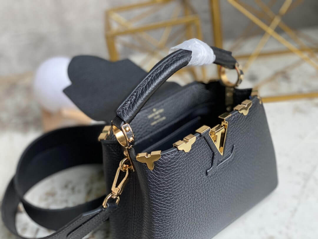 Louis Vuitton LV Taurillon leather Capucines Mini M56669 Medium M54663 Shoulder HandBag Black - Image 12