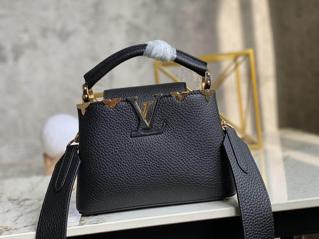 Louis Vuitton LV Taurillon leather Capucines Mini M56669 Medium M54663 Shoulder HandBag Black - Image 18