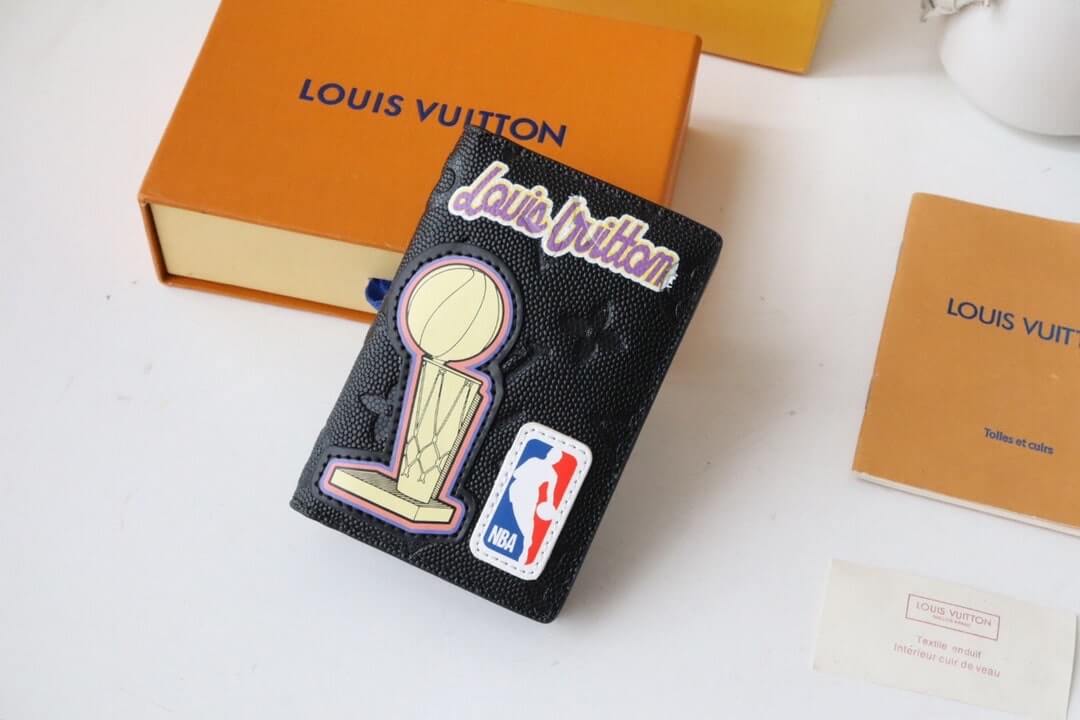LLouis Vuitton LV x NBA Monogram embossed Pocket Organizer M80615 Black