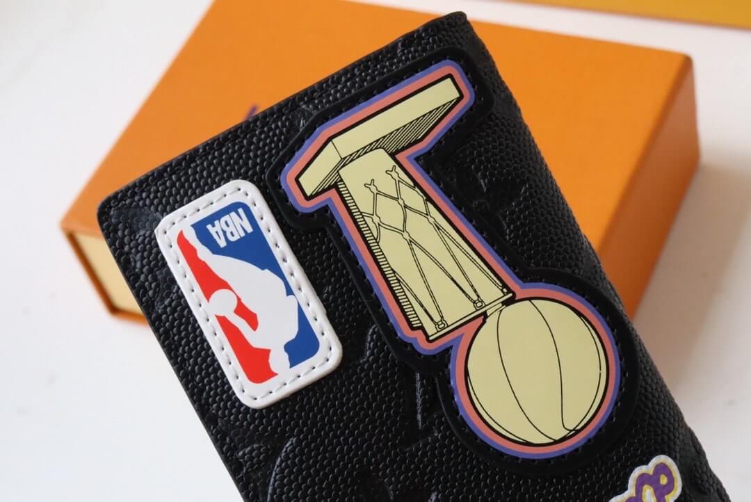 LLouis Vuitton LV x NBA Monogram embossed Pocket Organizer M80615 Black - Image 7