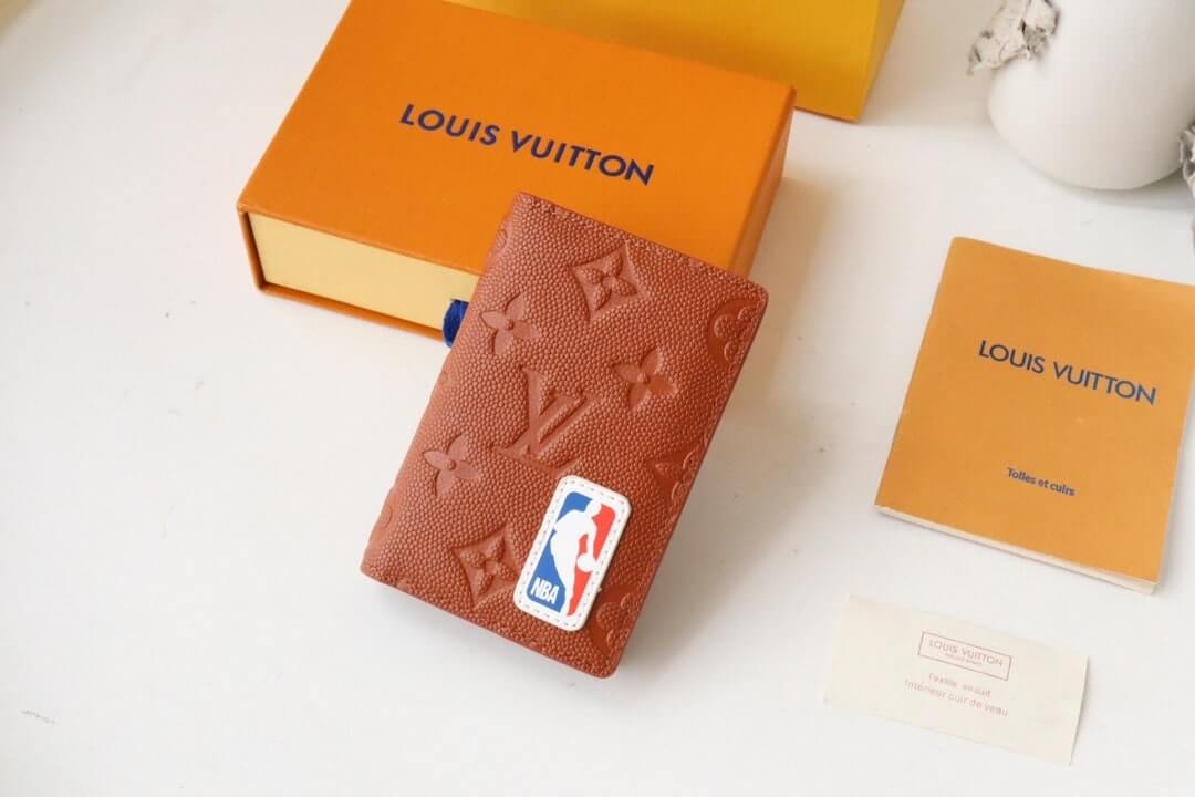 Louis Vuitton LV x NBA Monogram embossed Pocket Organizer Walllet M80545 Brown