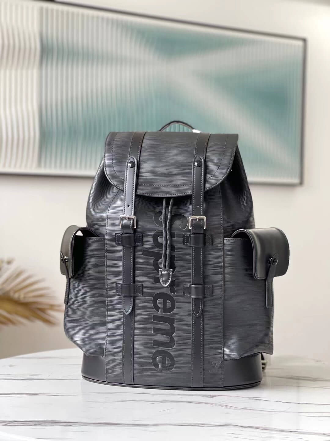 Louis Vuitton LV x Supreme Christopher Backpack Bag M41079 Black - Red