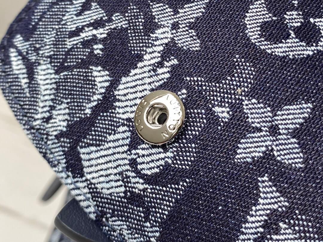 Louis vuitton LV Monogram Trapestry canvas Christopher Backpack Bag M57280 Navy Blue - Image 6