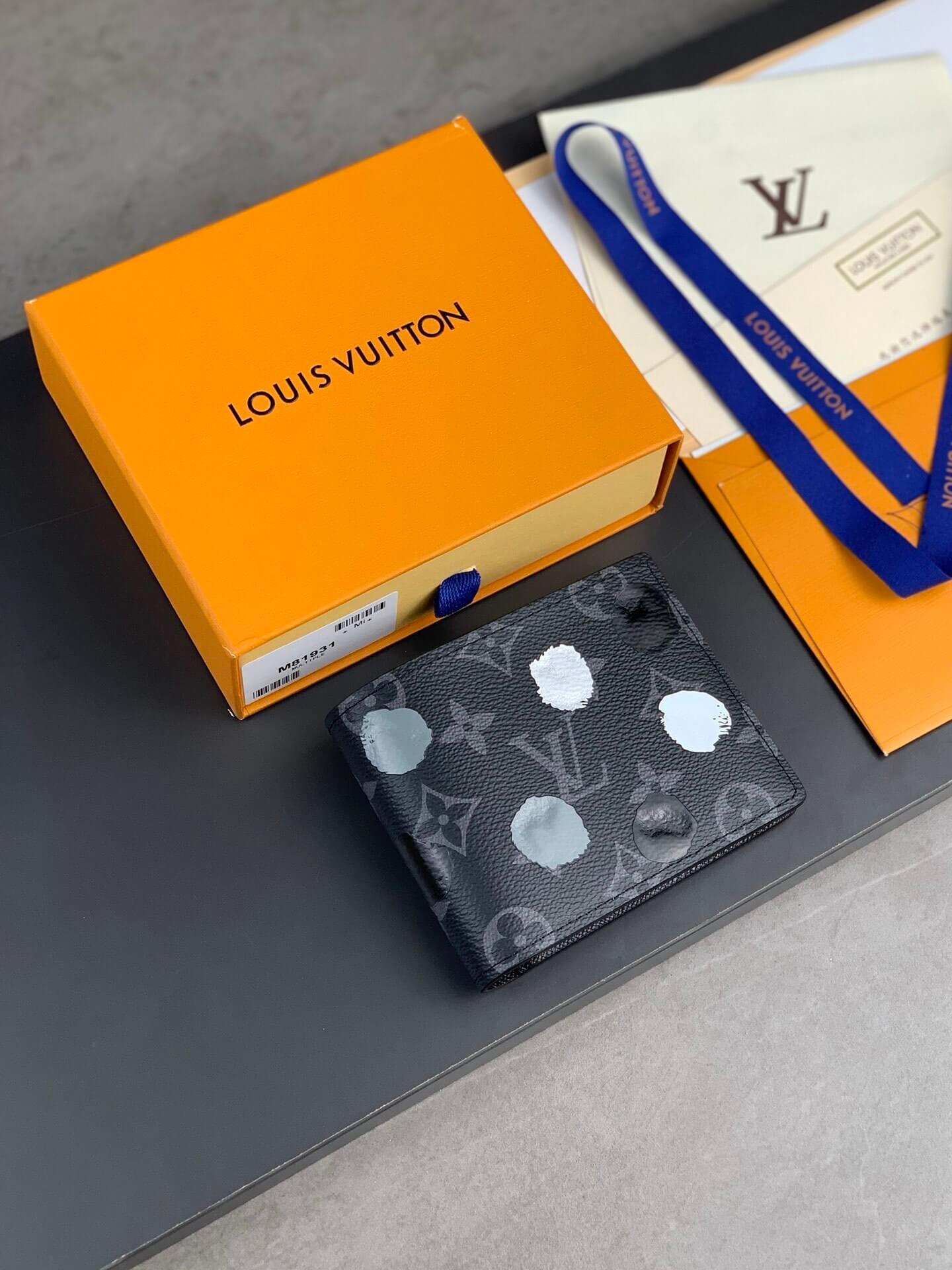 Louis Vuitton Monogram Eclipse LV x YK Multiple Wallet M81931 Black