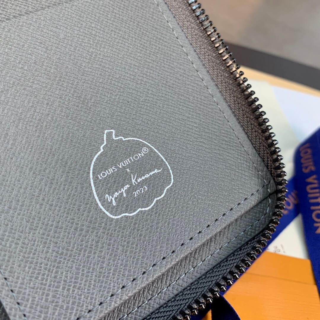 Louis Vuitton Monogram Eclipse Reverse coated canvas Pumpkin LV x YK Zippy Zipper Wallet M81971 Black Flower - Image 5